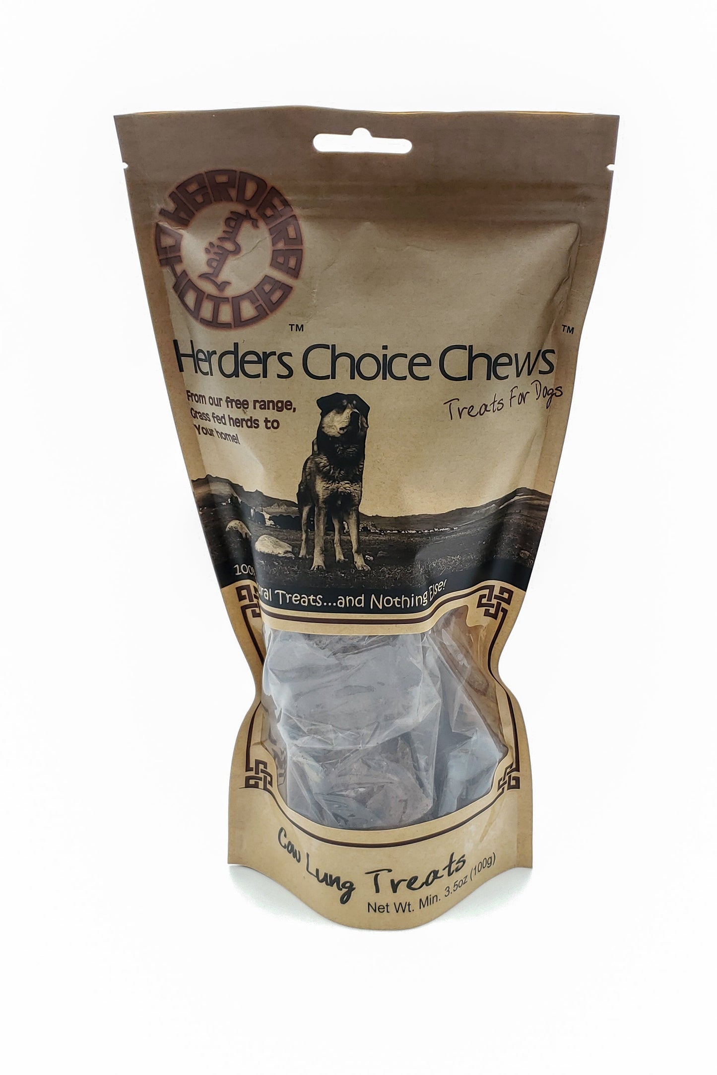 Cow Lung 3.5 oz (100g) POS - Mongolian Chews