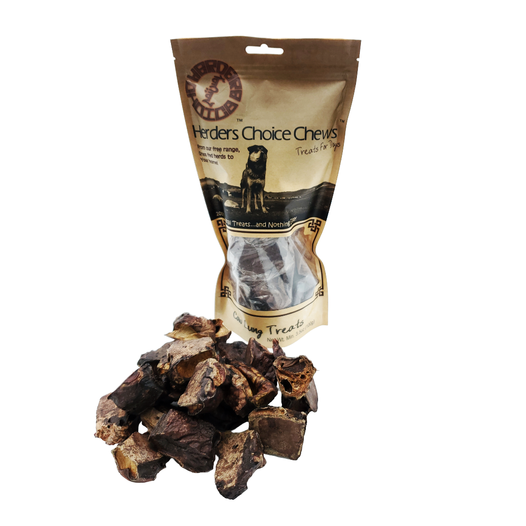 Herders Choice Cow Lung 3.5 oz (100g) Retail - Mongolian Chews