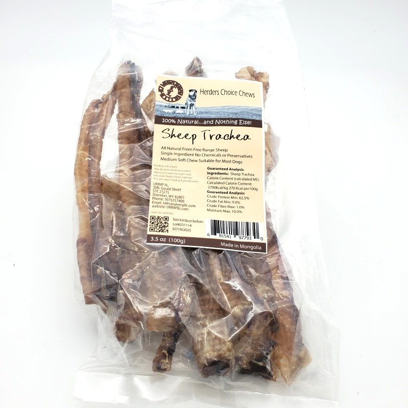 Sheep Trachea 100g 3.5 oz Retail - Mongolian Chews