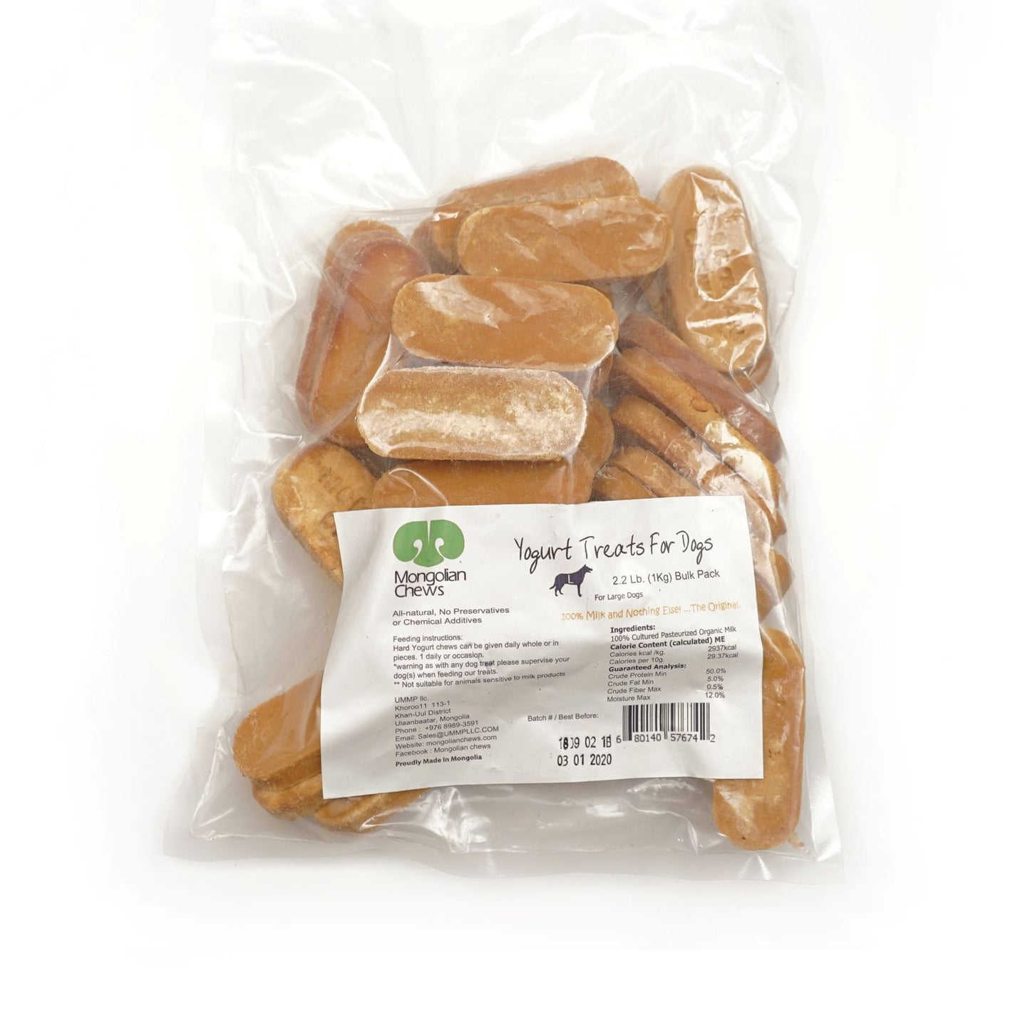 Mongolian Chews Large Bulk Pack 2.2 Lb. (1Kg) Retail - Mongolian Chews