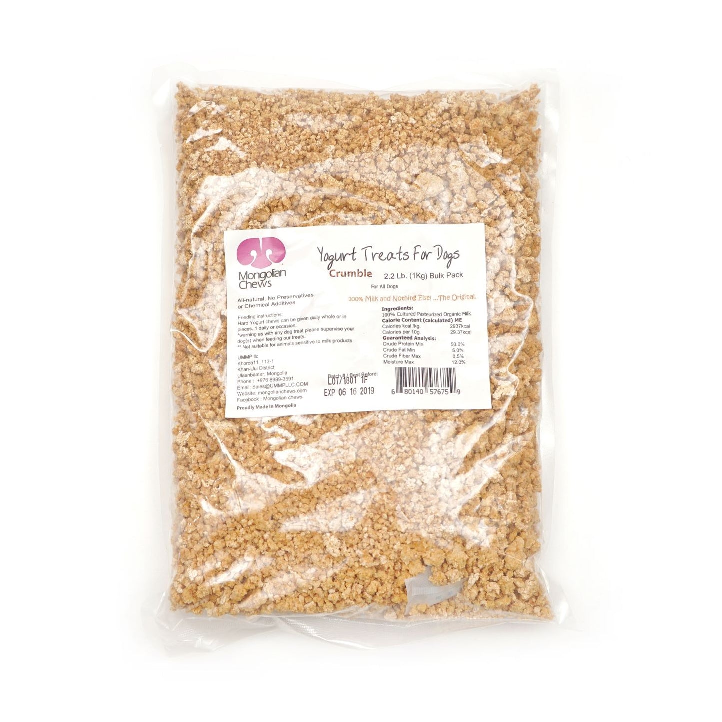 Mongolian Chews Crumble Bulk Pack 2.2Lbs. (1kg) Retail - Mongolian Chews