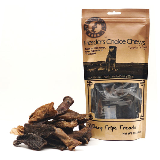 Herders Choice Chews Green Sheep Tripe Chips Chews Retail - Mongolian Chews