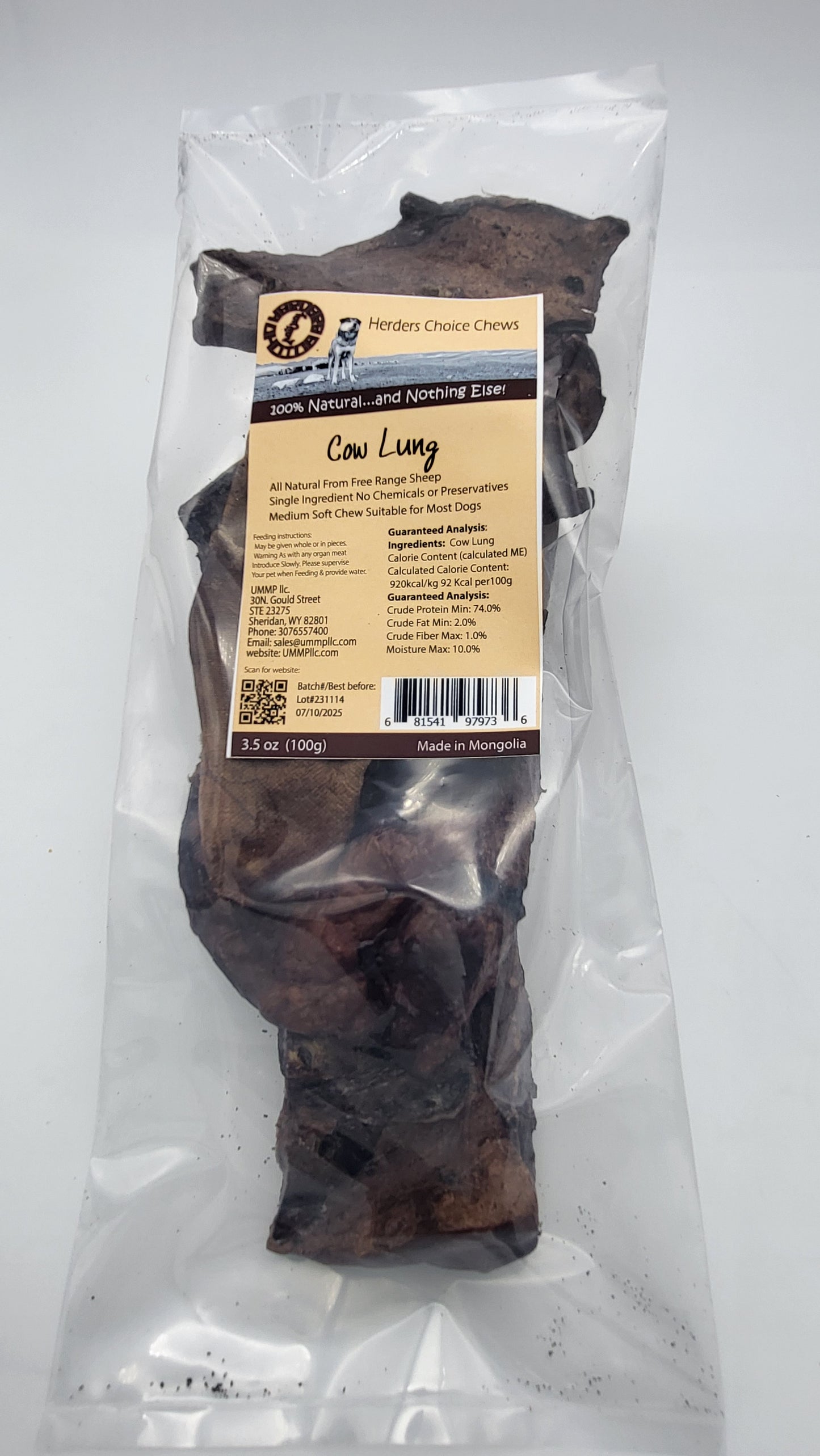 Cow lung filets 3.5 oz ( 100g) 