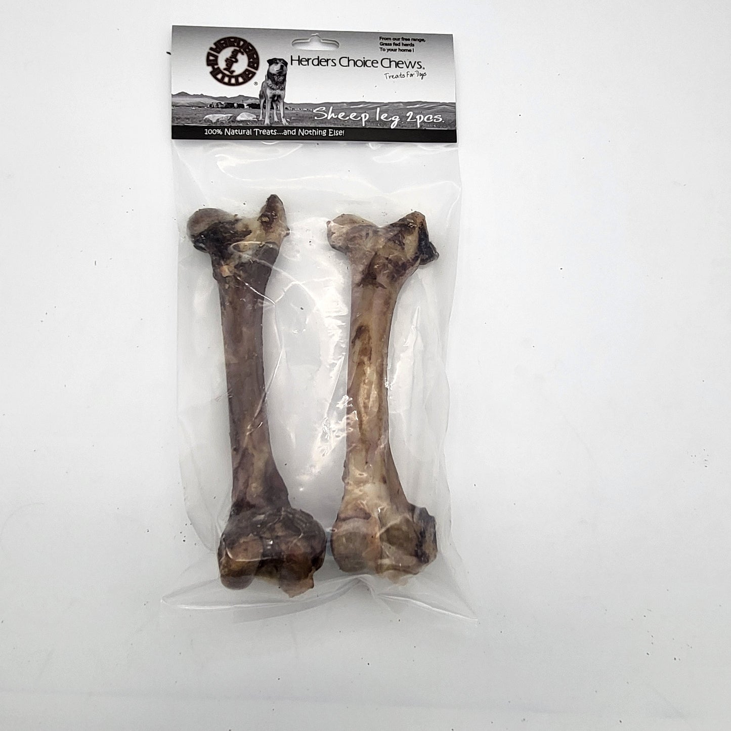 Herders Choice Chews Dried Sheep Legs Shank Bone 2 pcs.  Retail - Mongolian Chews